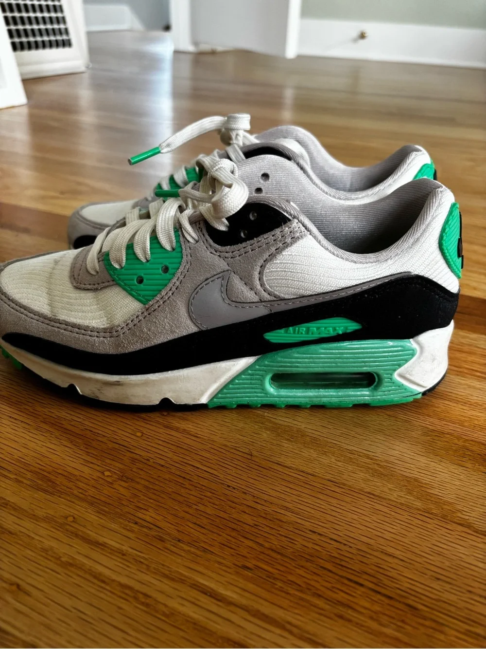 Nike Air Max Sneakers in White, Black & Green Teal Accents - Picture 5 of 7